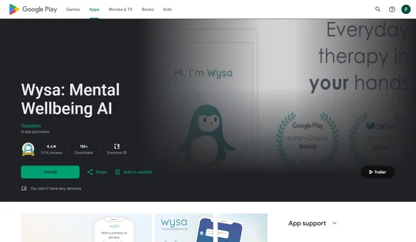 Wysa: Mental Wellbeing AI