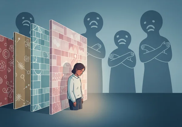 因文化對心理健康的污名而感到孤立的人