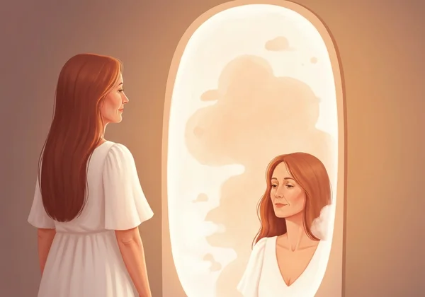 Person reflecting on mental health status