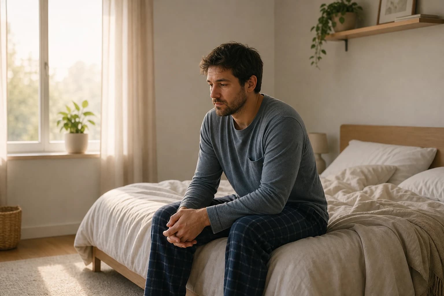 Person resting in morning light