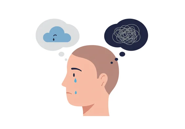 Person pondering difference between sadness and depression