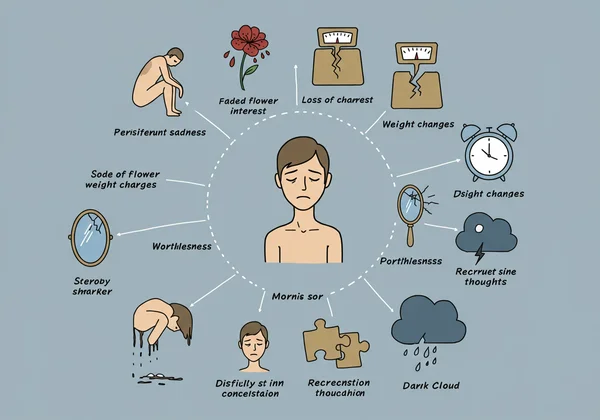 Visualizing core warning signs of major depressive disorder