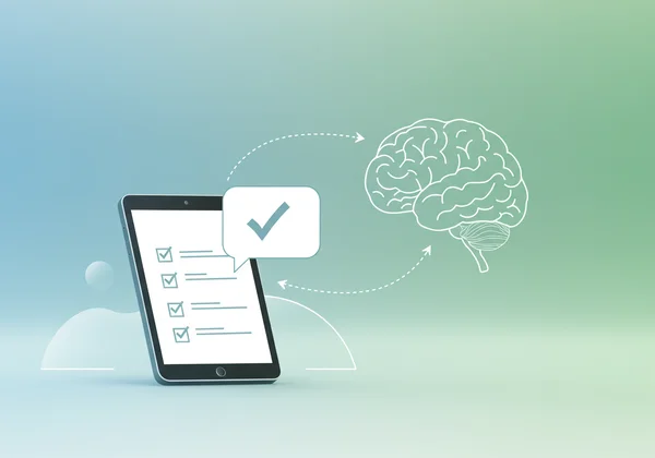 Abstract representation of a digital depression screening tool.