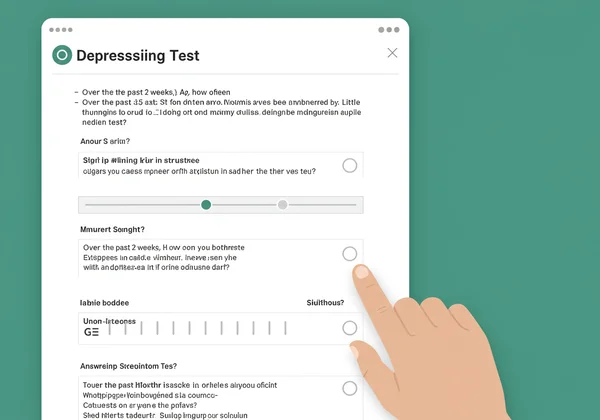 Screenshot of an online depression screening test interface