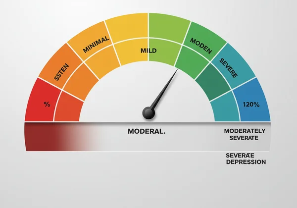 Visualizing depression test score from minimal to severe